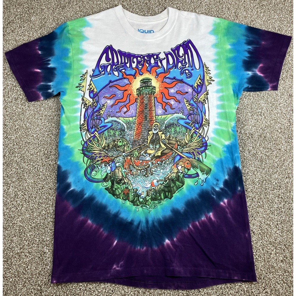 Liquid‎ Blue 2000 Grateful Dead Tie Dye Shirt Mens Medium Lighthouse Sailor Sea
